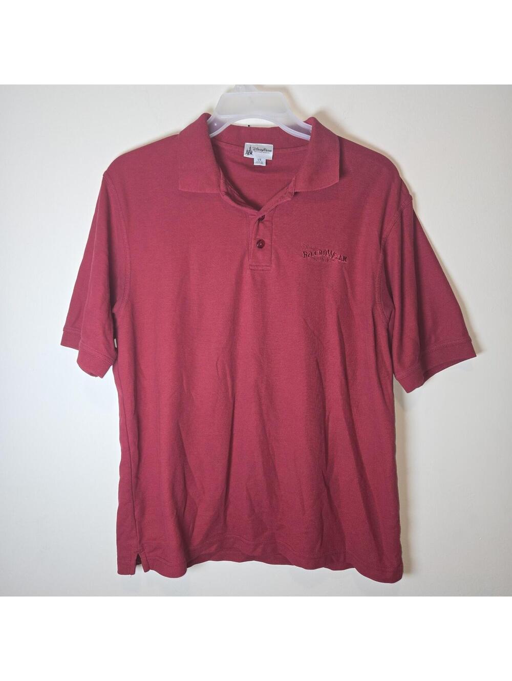 Disney Parks Boardwalk Resort Polo Red Shirt Men’s Size L